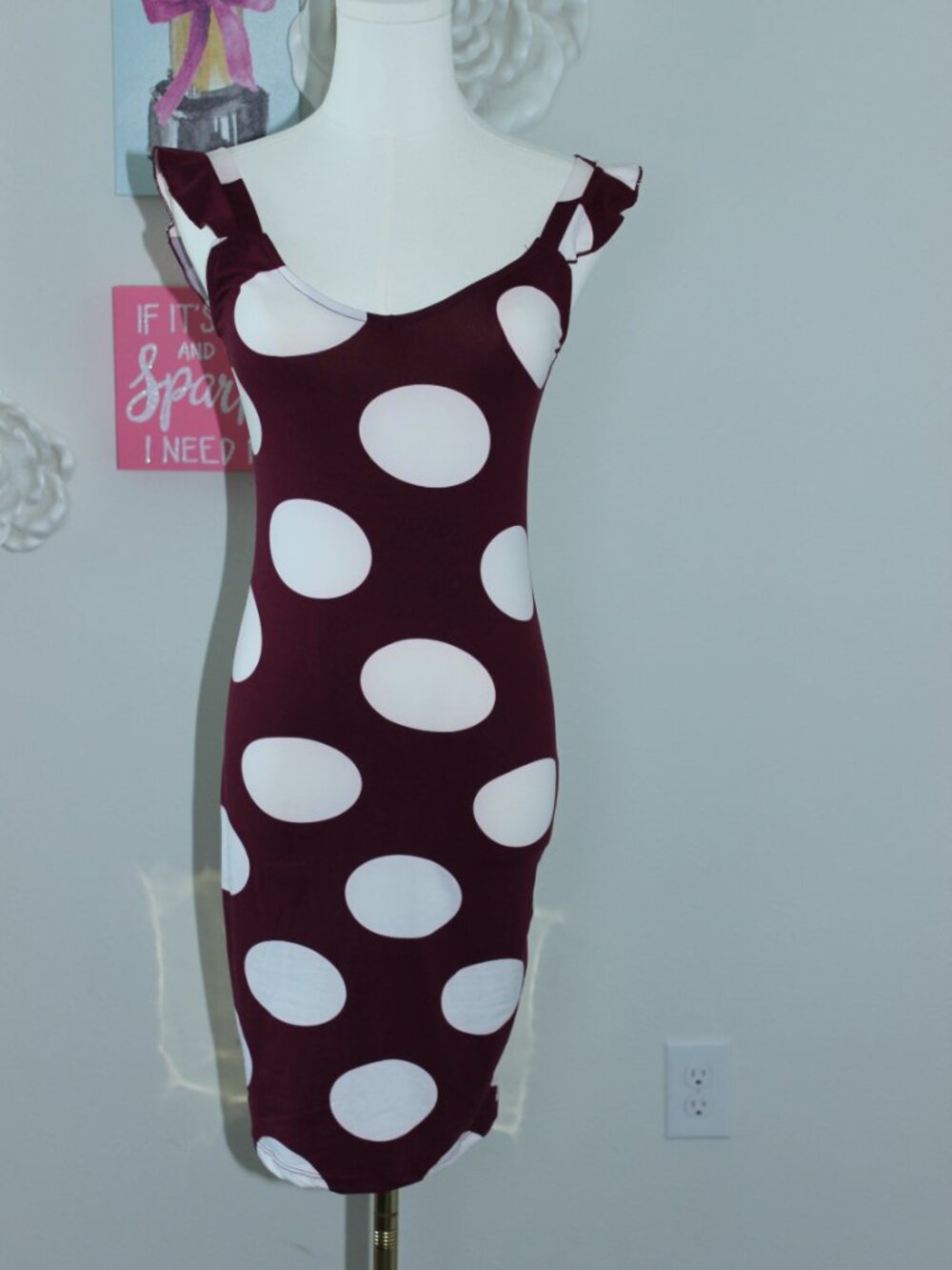 Polka Dot Bodycon Mini Dress